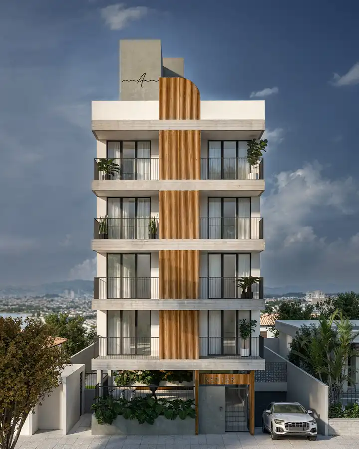 Vista frontal do Residencial INSPIRE durante o dia